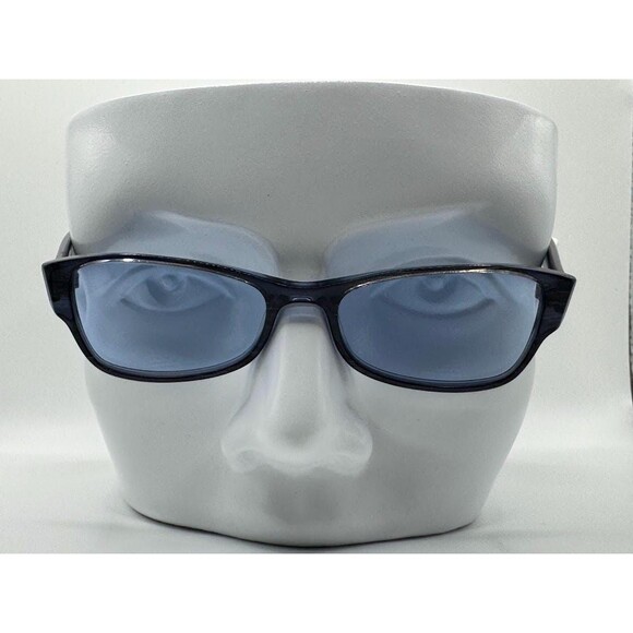 Vintage Y2K Eyeglasses | NOS Mini Cat Eye Style Monochrome Blue Made in Germany - Picture 2 of 10